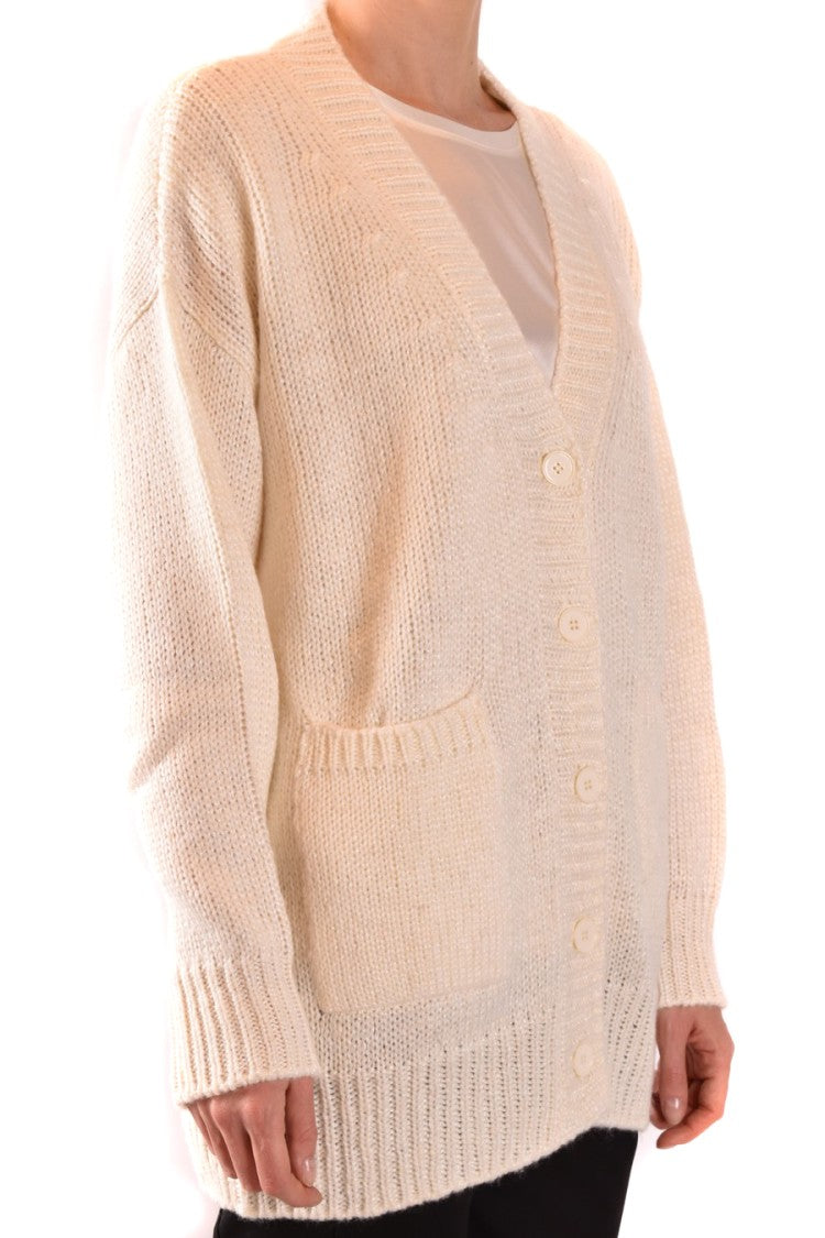 Dondup Knit Cardigan With V-Neckline And Cable Details