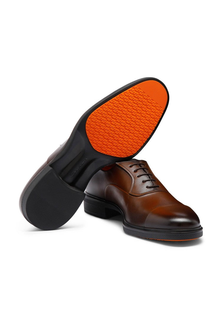 Santoni Easy Leather Lace-Up Shoes