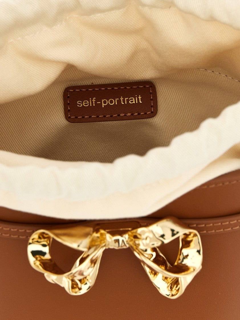 Self-Portrait 'Brown Leather Shoulder Bow Bag' Shoulder Bag