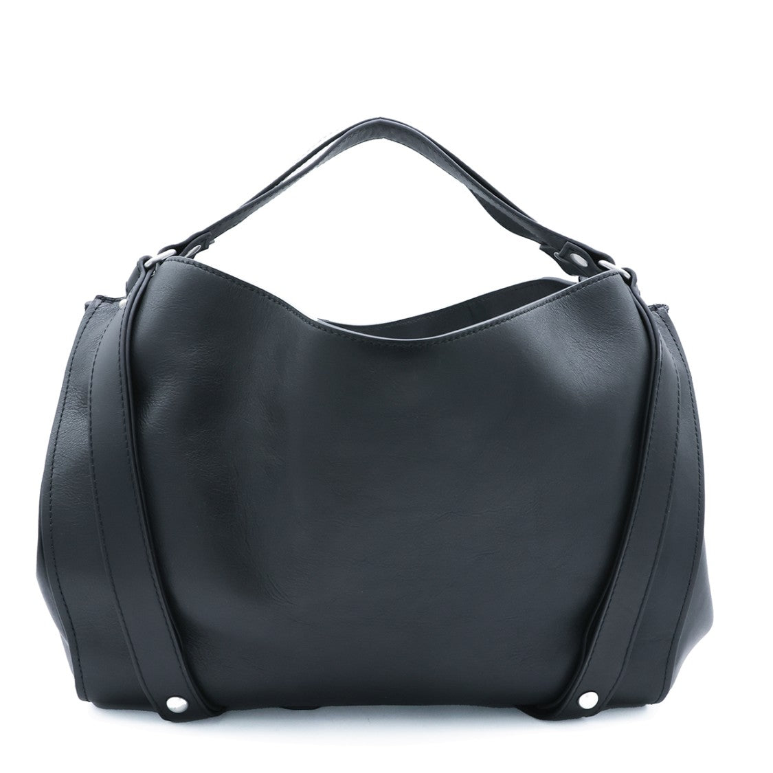 Diesel Sleek Black Handbag With Adjustable Strap And Silver Hardware