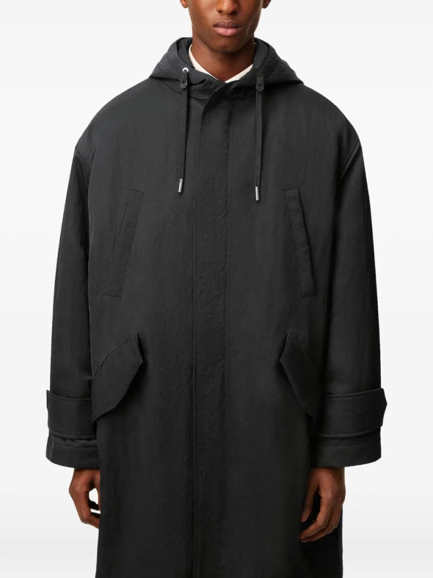 Ami Hooded Padded Parka With Adjustable Cuffs And Fishtail Hem