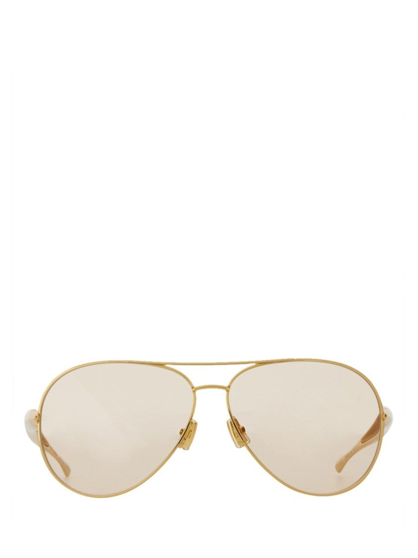 Bottega Veneta Aviator-Style Sunglasses With Polished Metallic Frame