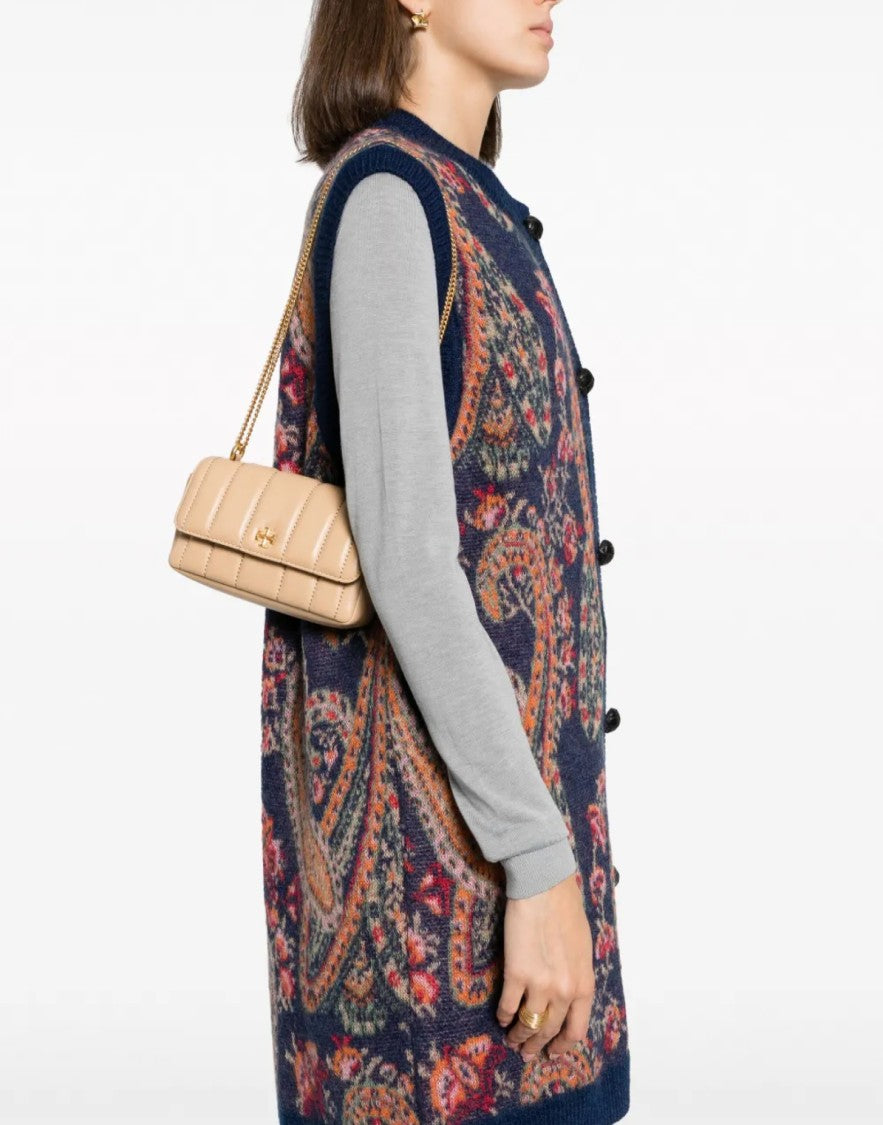 Tory Burch Kira Mini Flap Quilted Logo Shoulder Bag