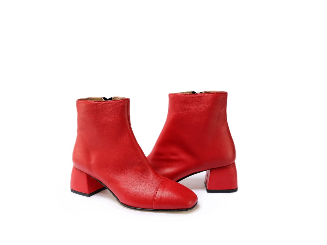 Ton Gout Red Nappa Leather Ankle Boots
