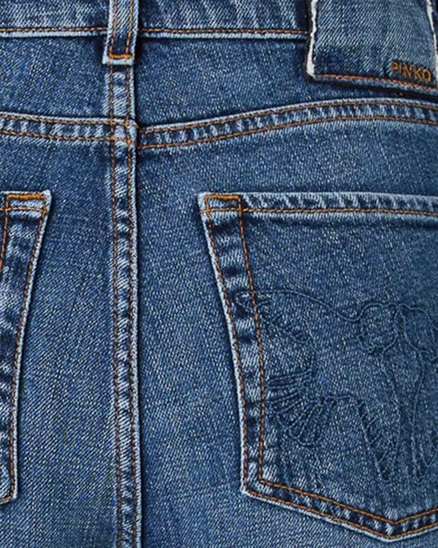 Pinko Cropped Slim Jeans With Vintage Wash And Tailored Silhouette