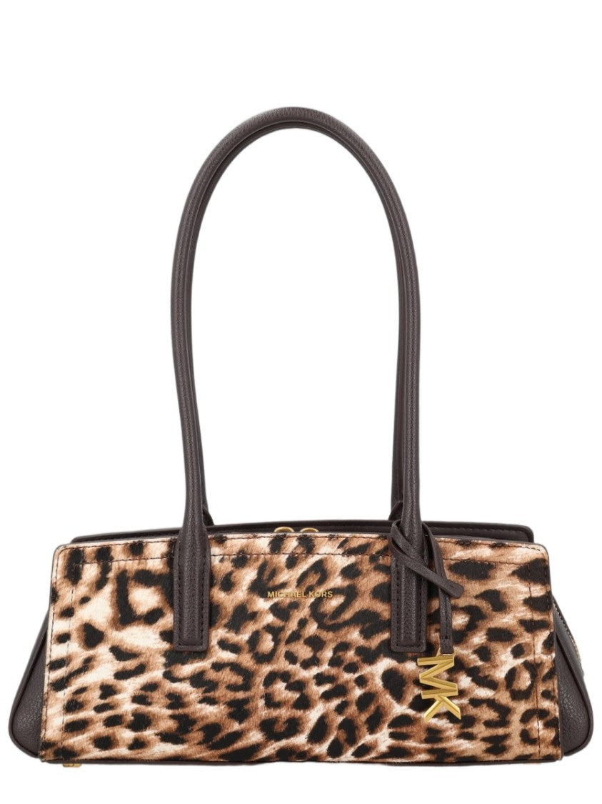 Michael Michael Kors Leopard Print Shoulder Bag With Gold-Tone Charm