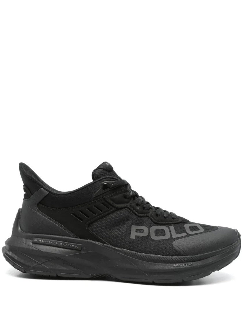 Polo Ralph Lauren Black Mesh Court Blade Sneakers