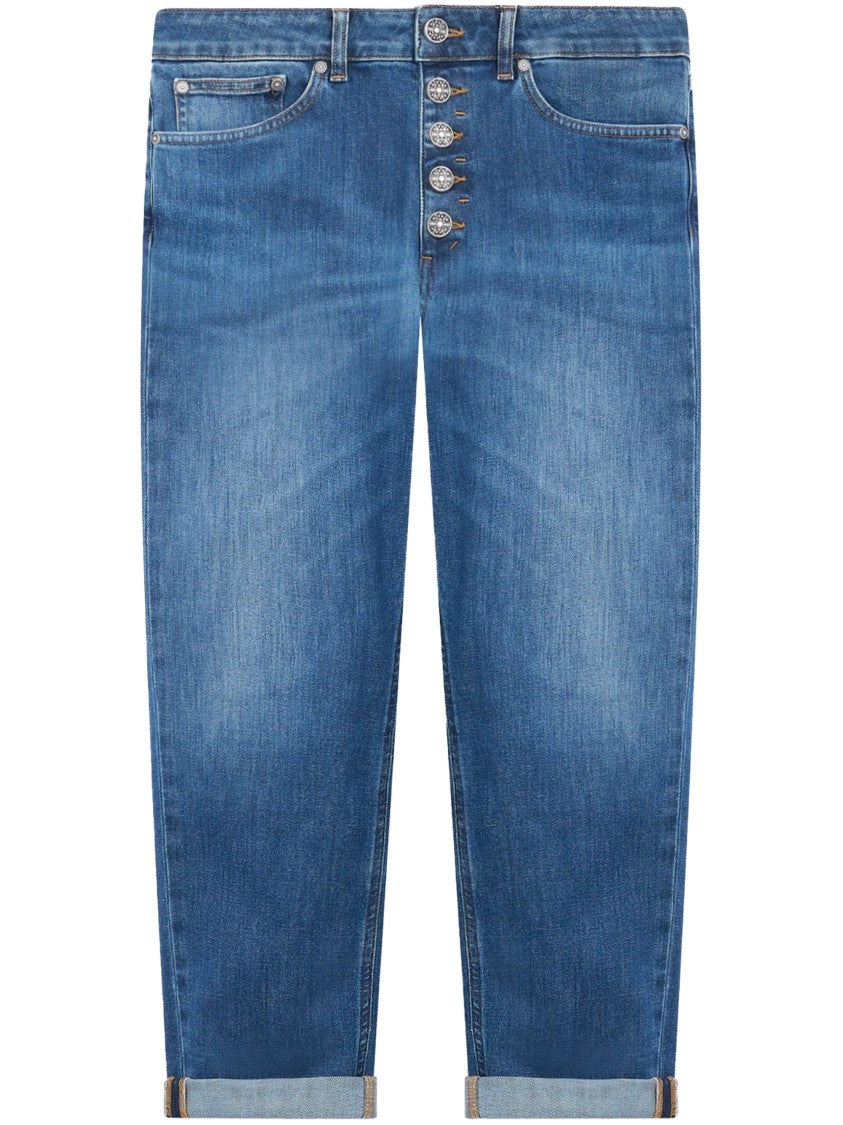 Dondup Tailored Straight Leg Trousers In Cotton-Elastane Blend