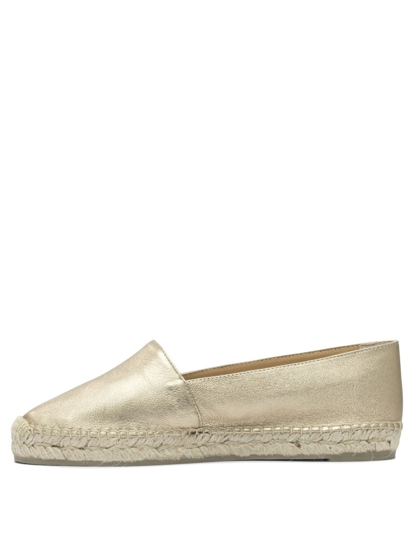 Castaner Metallic Leather Espadrilles With Braided Jute Trim