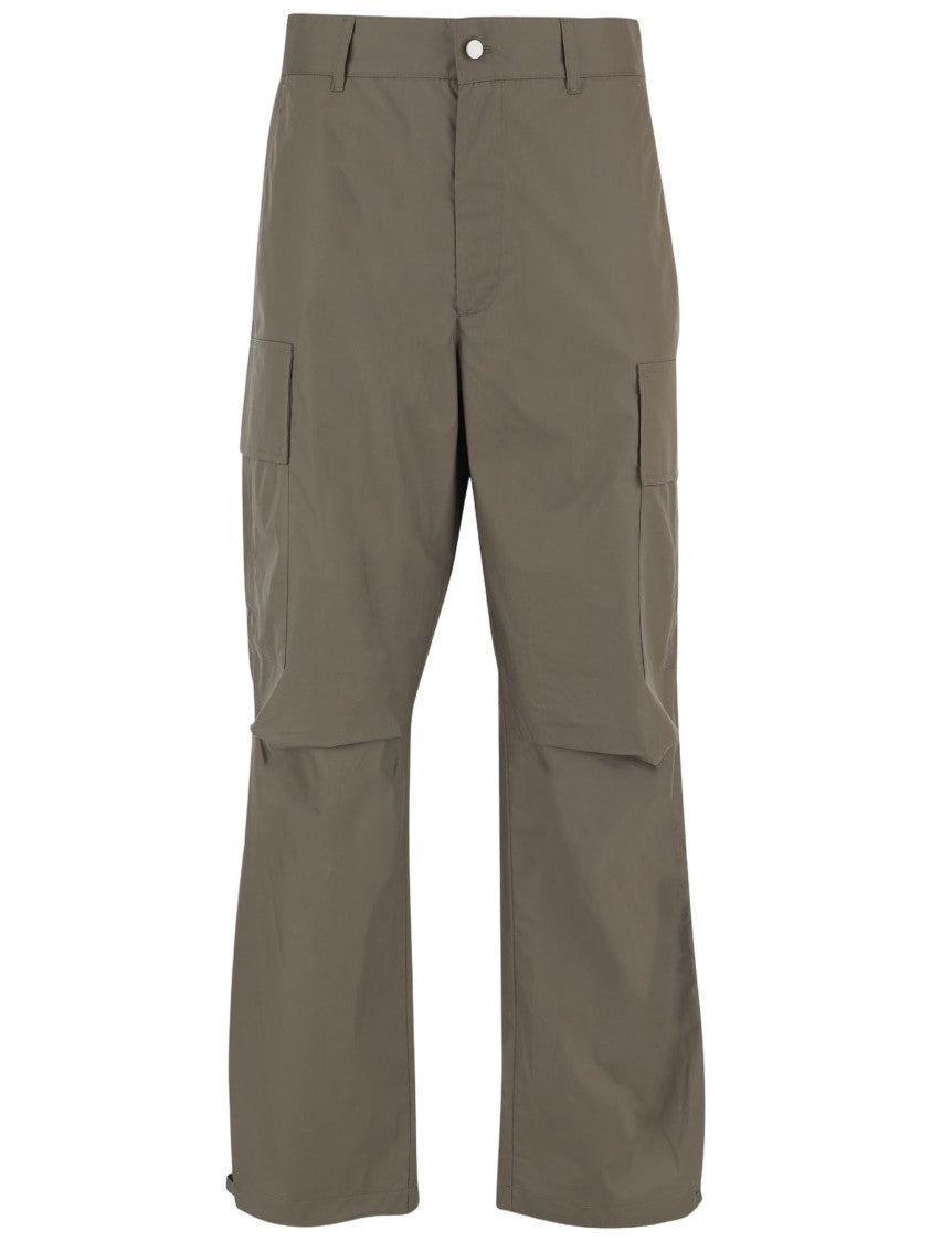 Darkpark Khaki Cotton Pants With Flap Pockets