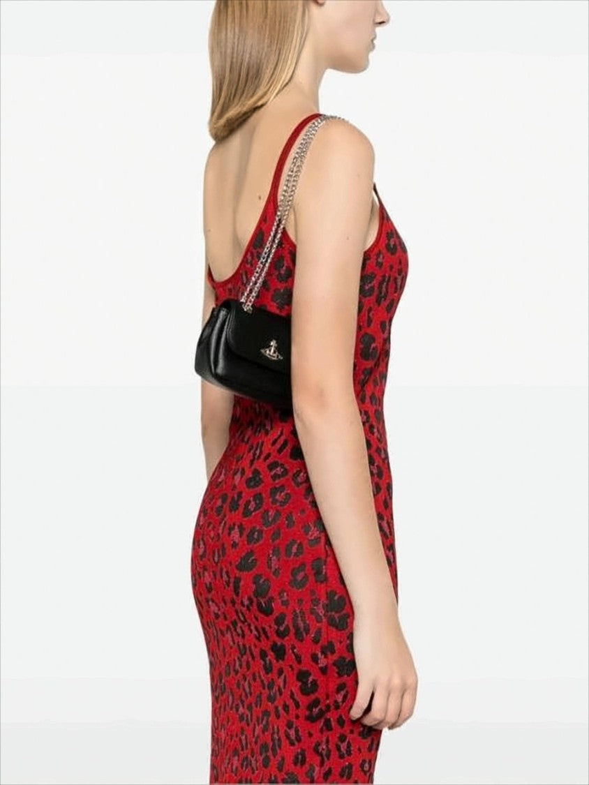 Vivienne Westwood Compact Textured Shoulder Bag With Metallic Emblem