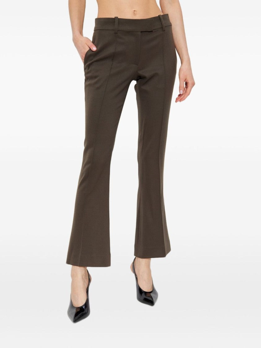The Attico Tailored Brown Trousers With Slightly Flared Silhouette