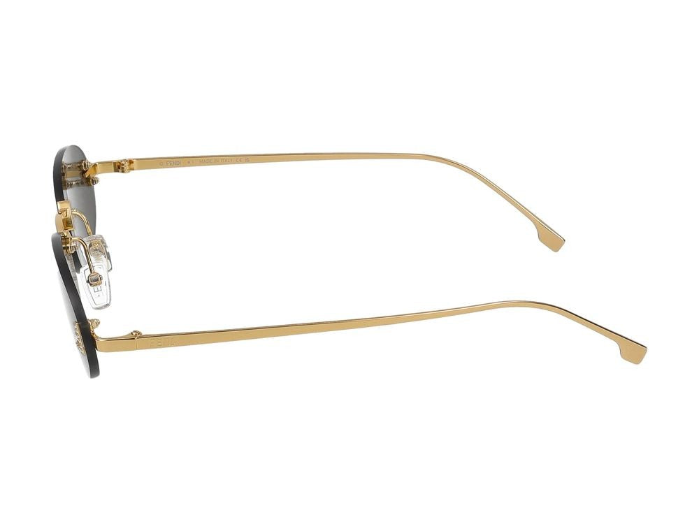 Maison Fendi Oval Rimless Sunglasses With Gold-Tone Accents