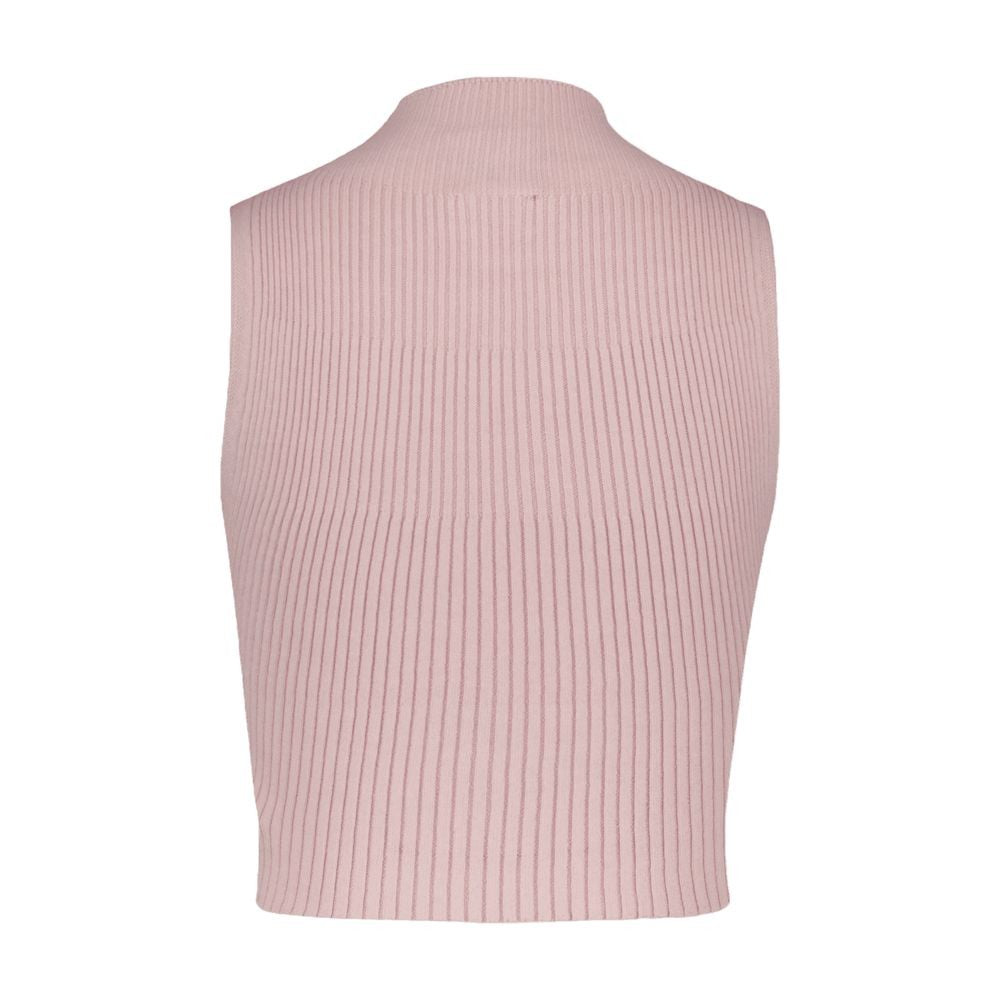 Courrèges Mockneck T-Shirt - Cotton - Pink