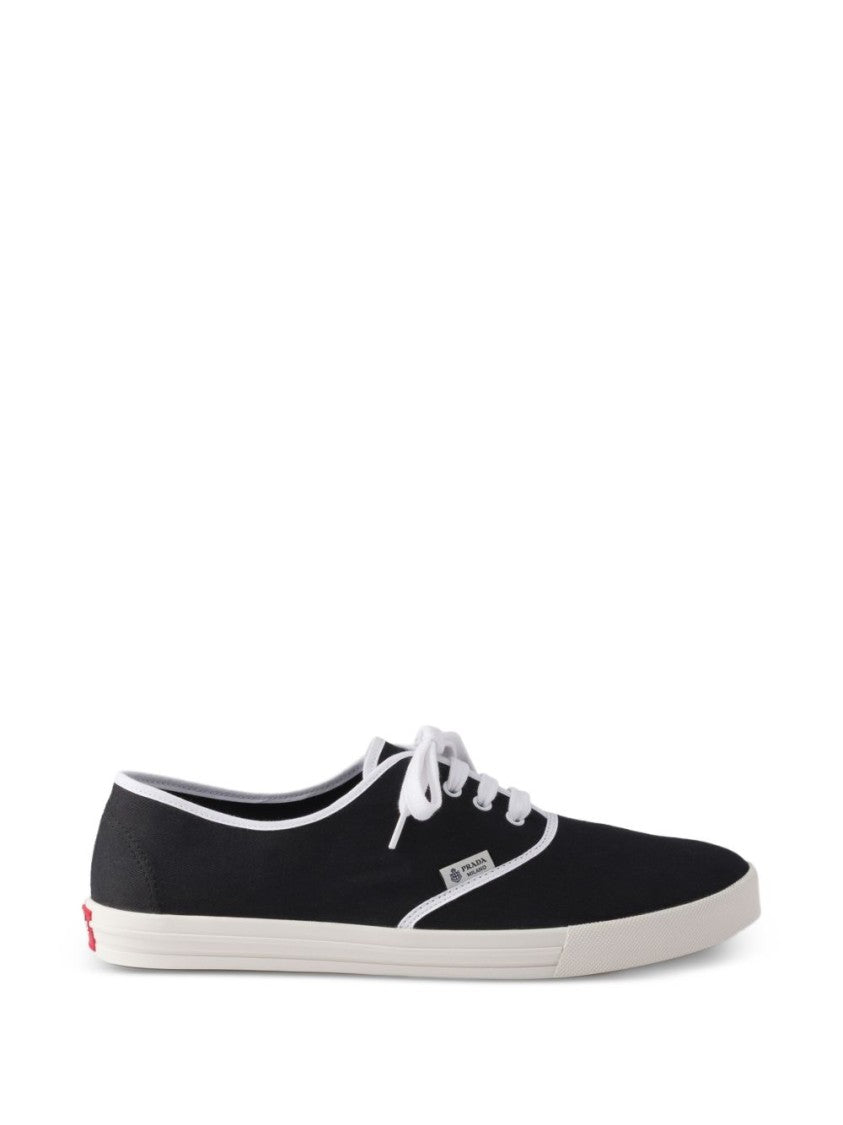 Prada Low-Top Black Canvas Sneakers