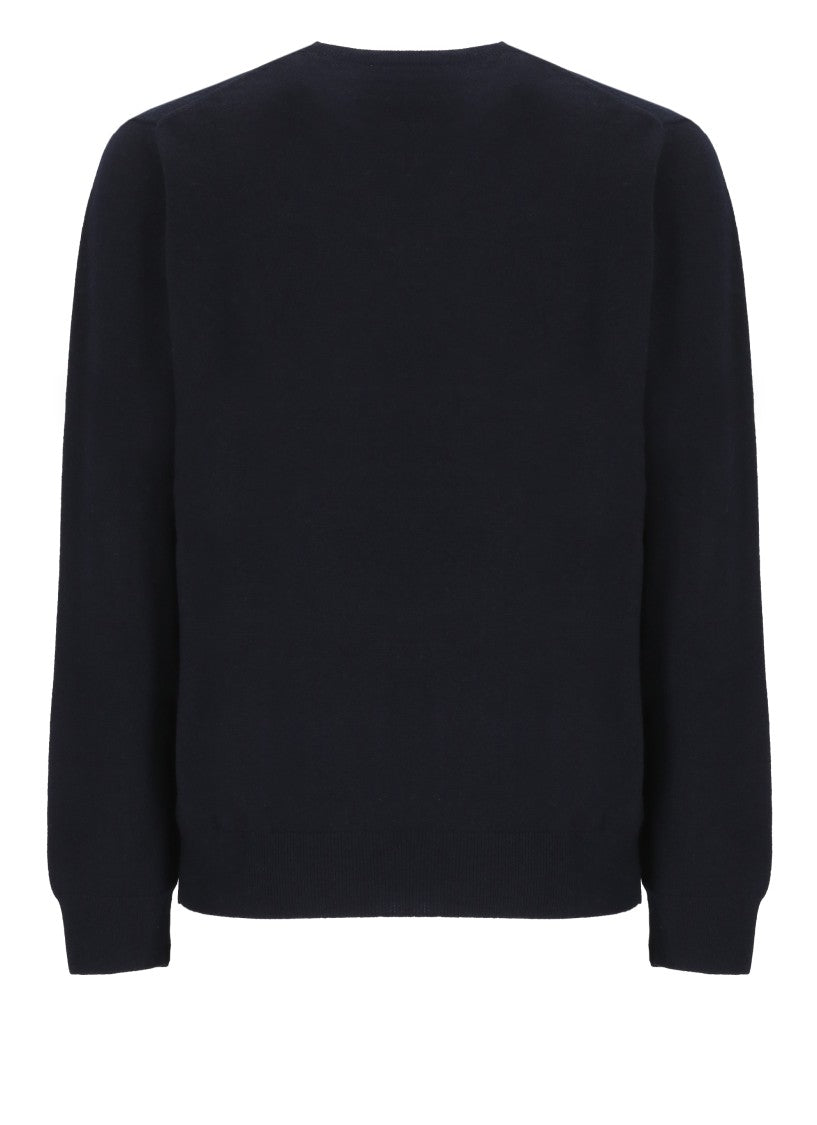 Della Ciana Blue Wool-Blend Crew Neck Sweater