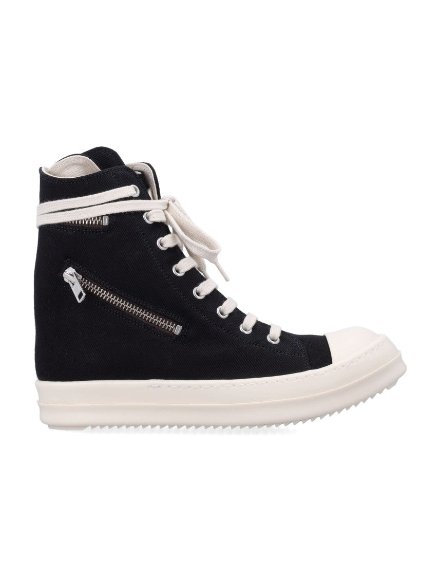 Drkshdw By Rick Owens Women’S Cargo Sneaks In Black Overdyed Denim