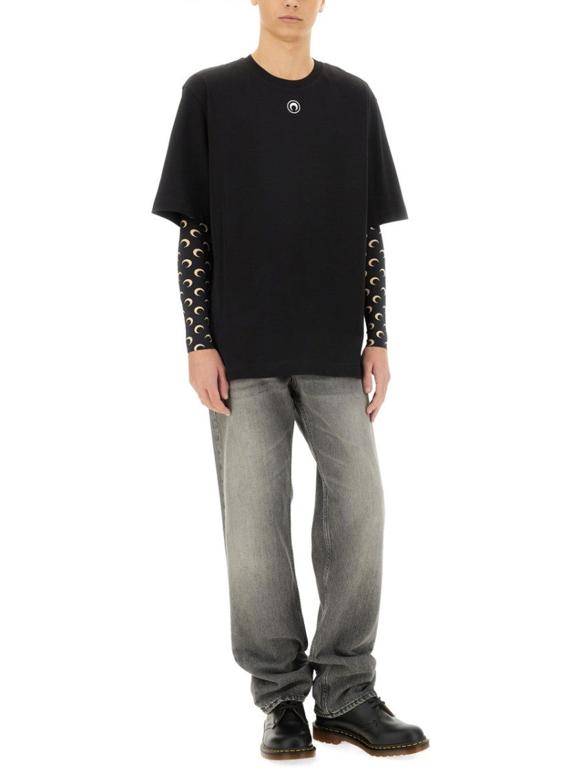 Marine Serre Loose Fit Center Emblem T-Shirt