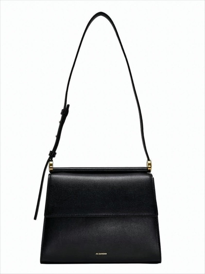 Jil Sander Smooth Calf Leather Shoulder Bag With Adjustable Strap