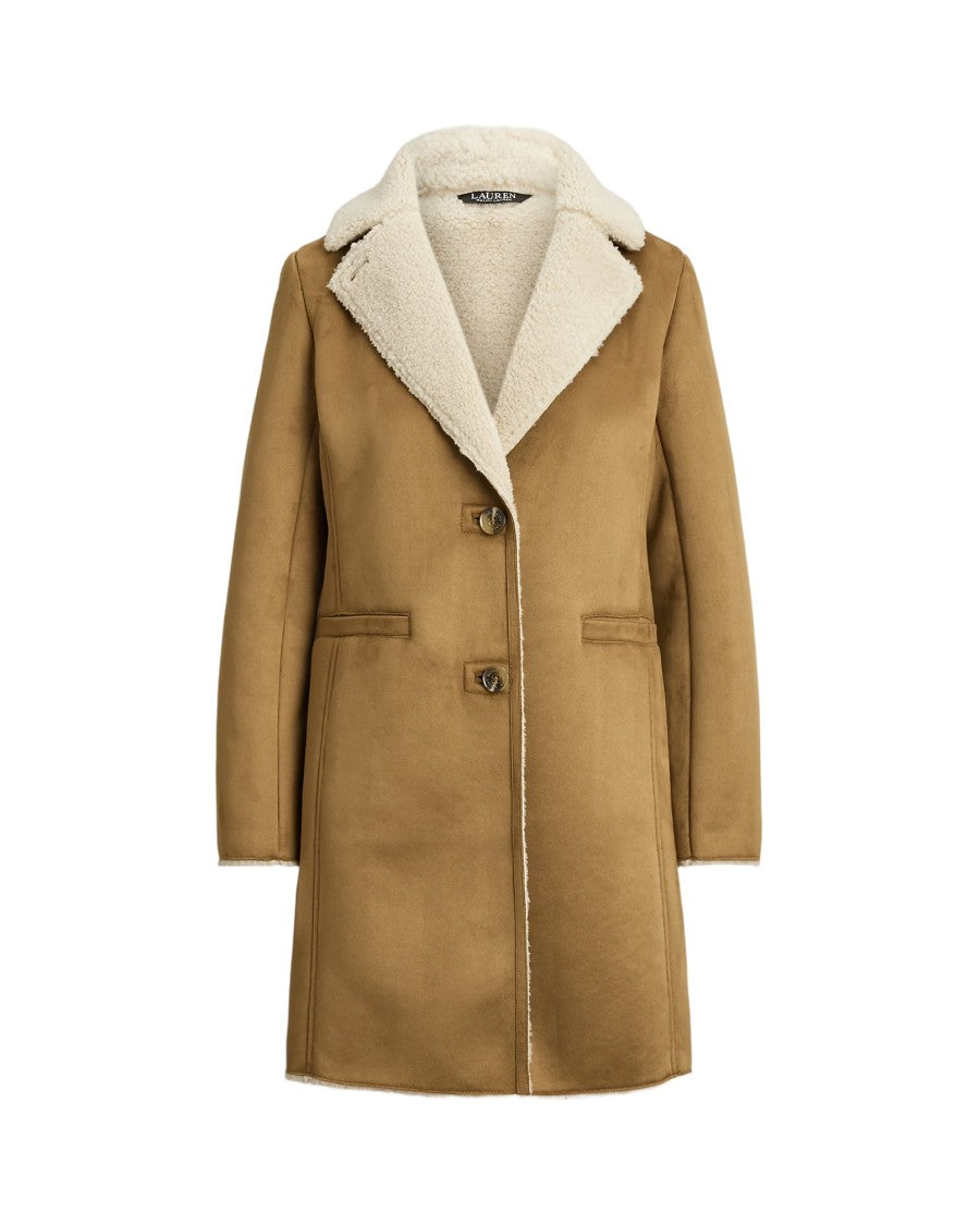 Lauren Ralph Lauren Plush Shearling Collar Short Coat