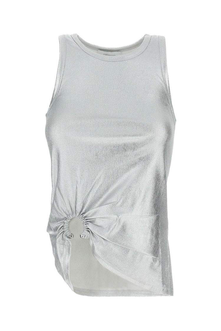 Rabanne Ribbed Silver Lacquer Top