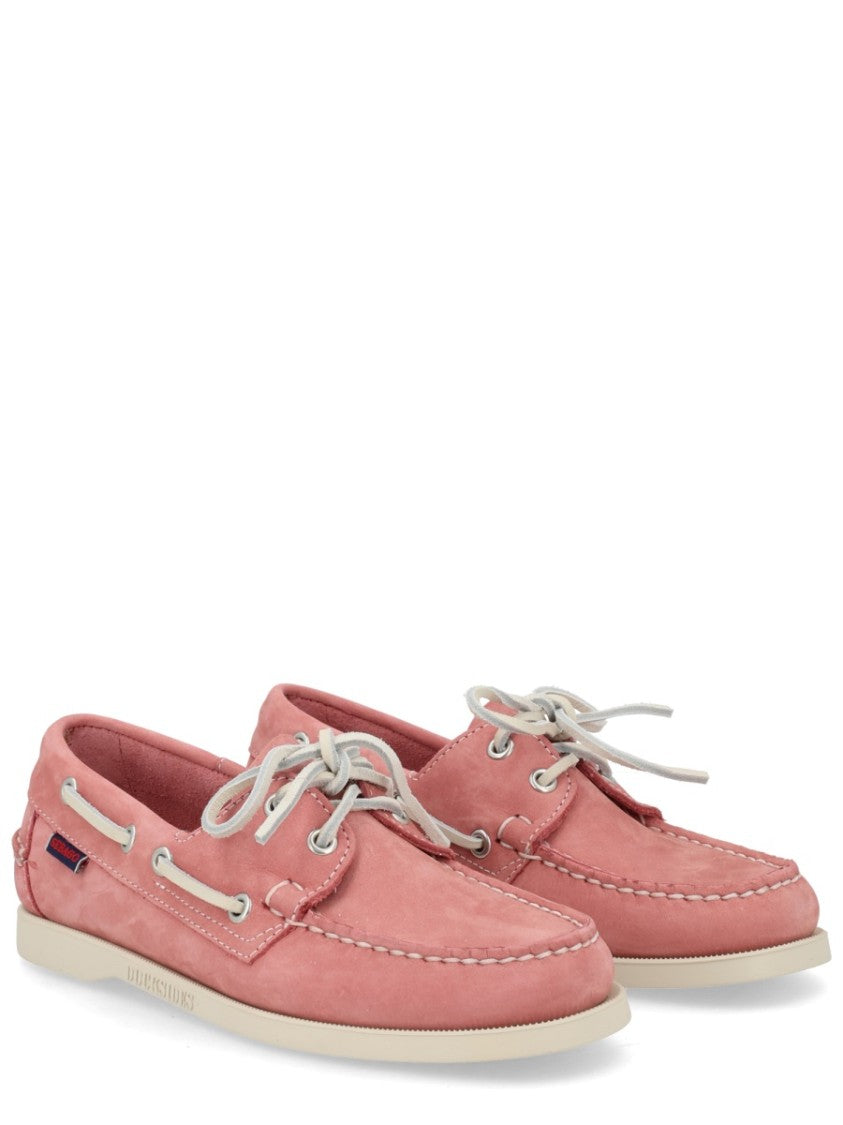 Sebago Docksides Portland White Laces Boat Shoes