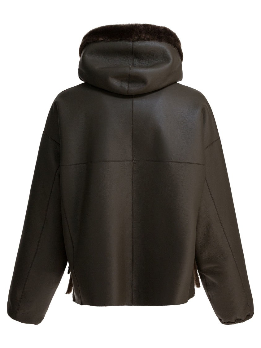 Blancha Hooded Shearling Jacket With Velvety Texture