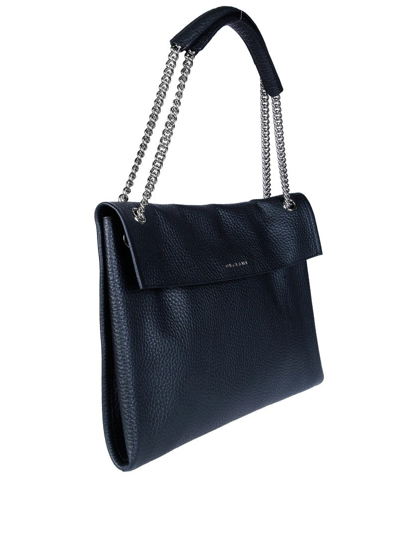 Orciani Midi Textured Leather Shoulder Bag