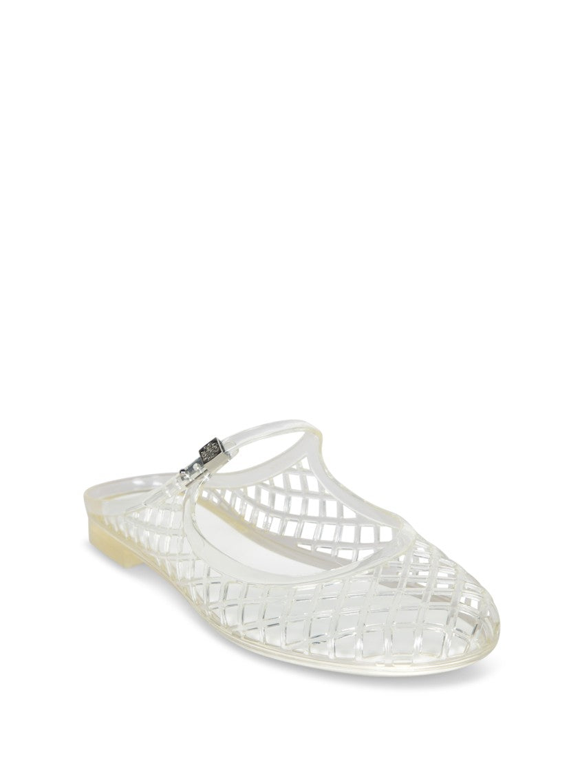 Tory Burch Metallic Sandals With Mesh Design