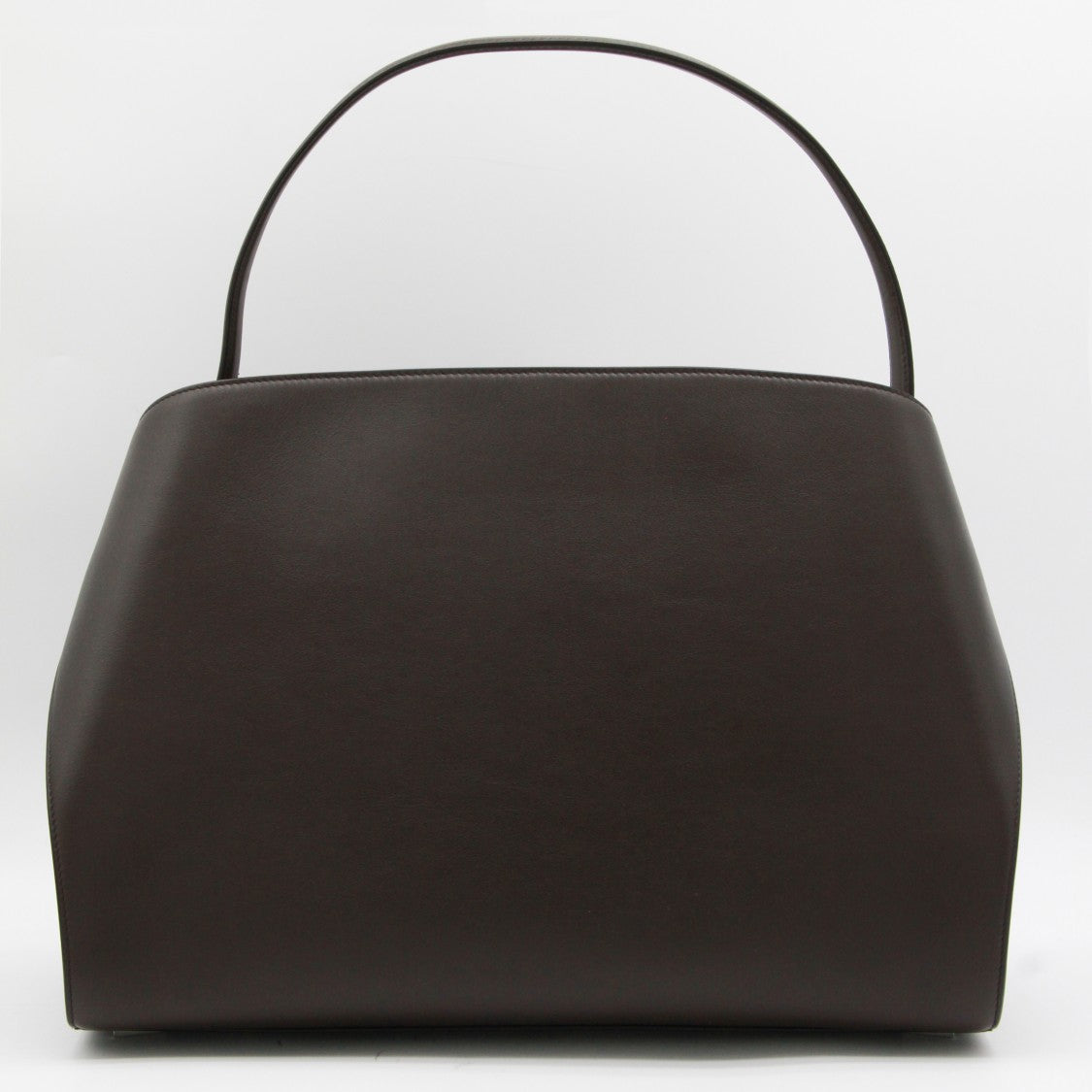 Ferragamo Structured Handbag With Silver-Tone Accents And Top Handle