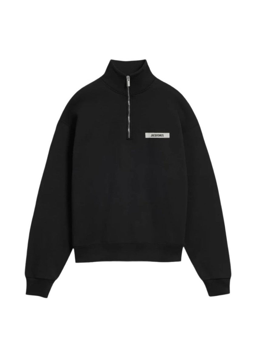 Jacquemus Pullover Sweater With High Collar And Half-Zip Closure