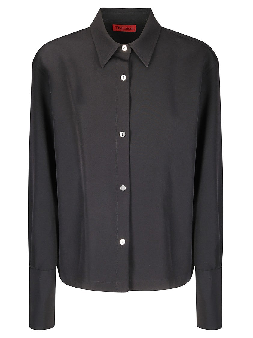 The Latest Black Long-Sleeved Shirt With Classic Collar