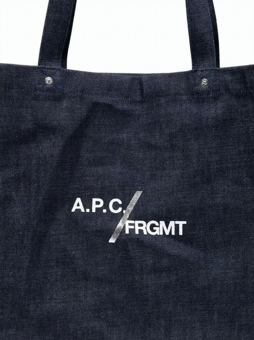 A.P.C. Spacious Denim Tote Bag With Reinforced Handles