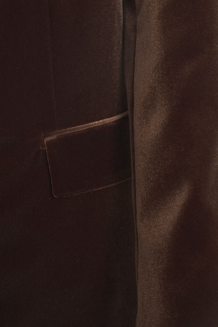 Gender Velvet Blazer With Peak Lapels