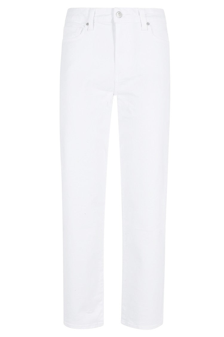 Paige White Mason Five-Pocket Straight Cotton Jeans