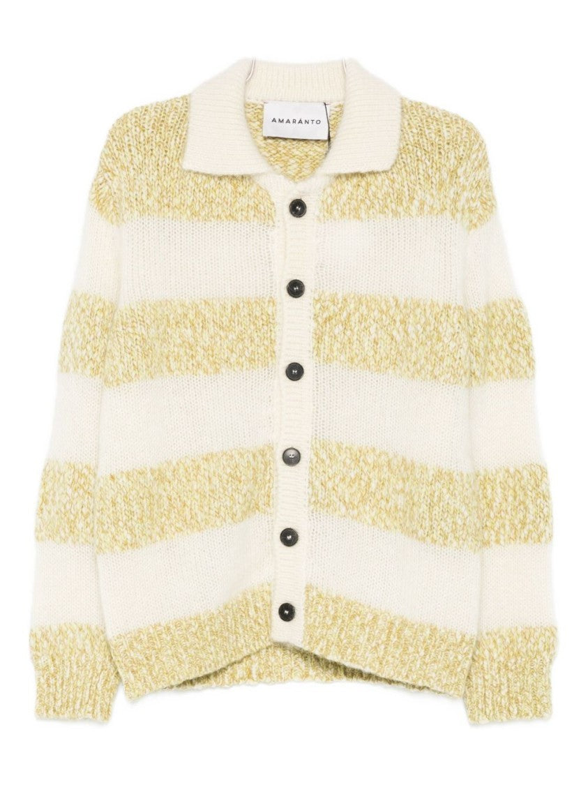 Amaranto Amaranto Green Sweater With Horizontal Stripes