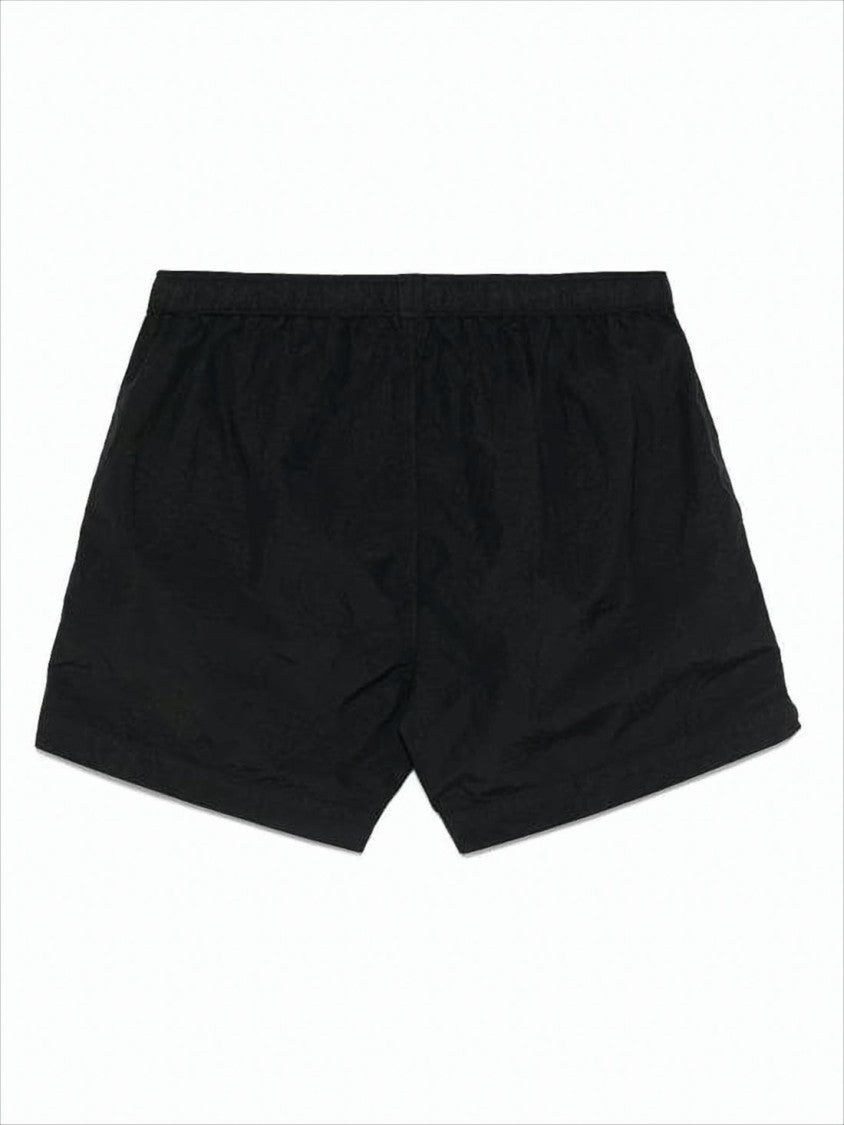 C.P. Company Minimalist Black Shorts With Elastic Waistband