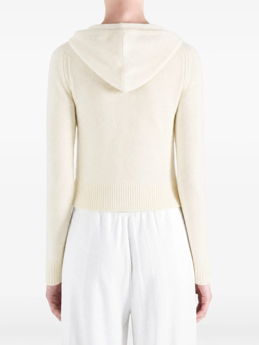 Burberry Giacca Fitted Cotton Ribbed Knit Hoodie