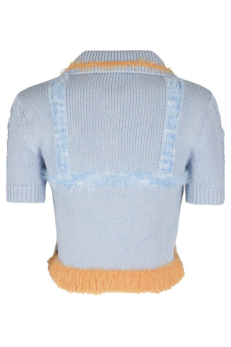 Andersson Bell Hayes Cropped Knit Top With Baby Collar