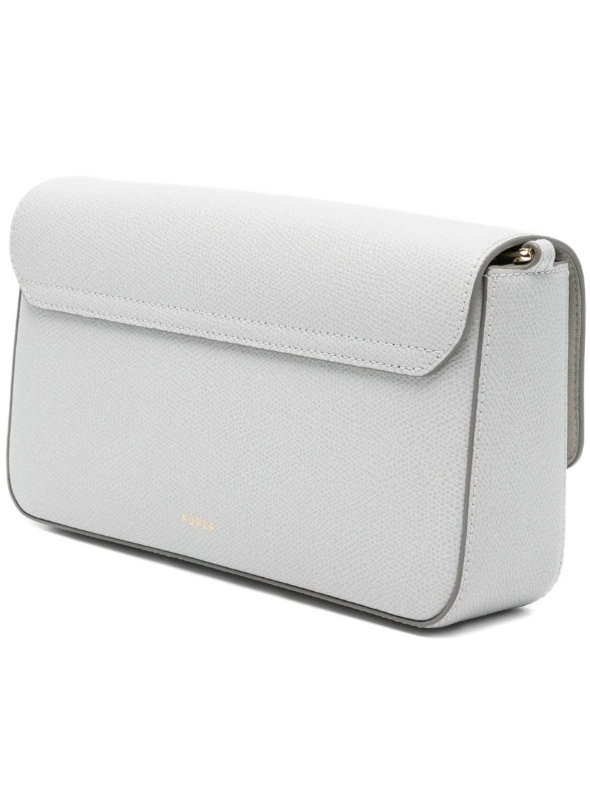 Furla Iride S Textured Leather Gold Clasp Clutch