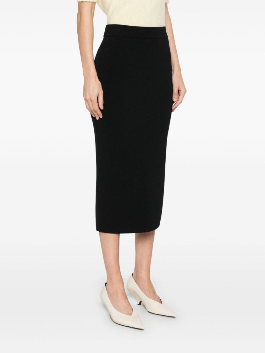 Max Mara Fitted Mid-Calf Black Skirt