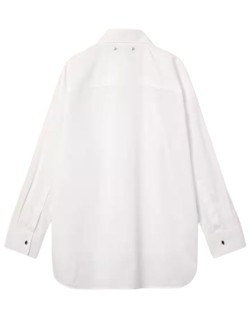 Golden Goose White Vertical Pleated Oversized Shirt