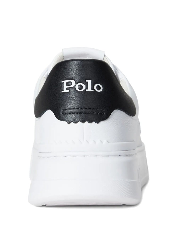 Polo Ralph Lauren White Minimalist Low-Top Leather Sneakers