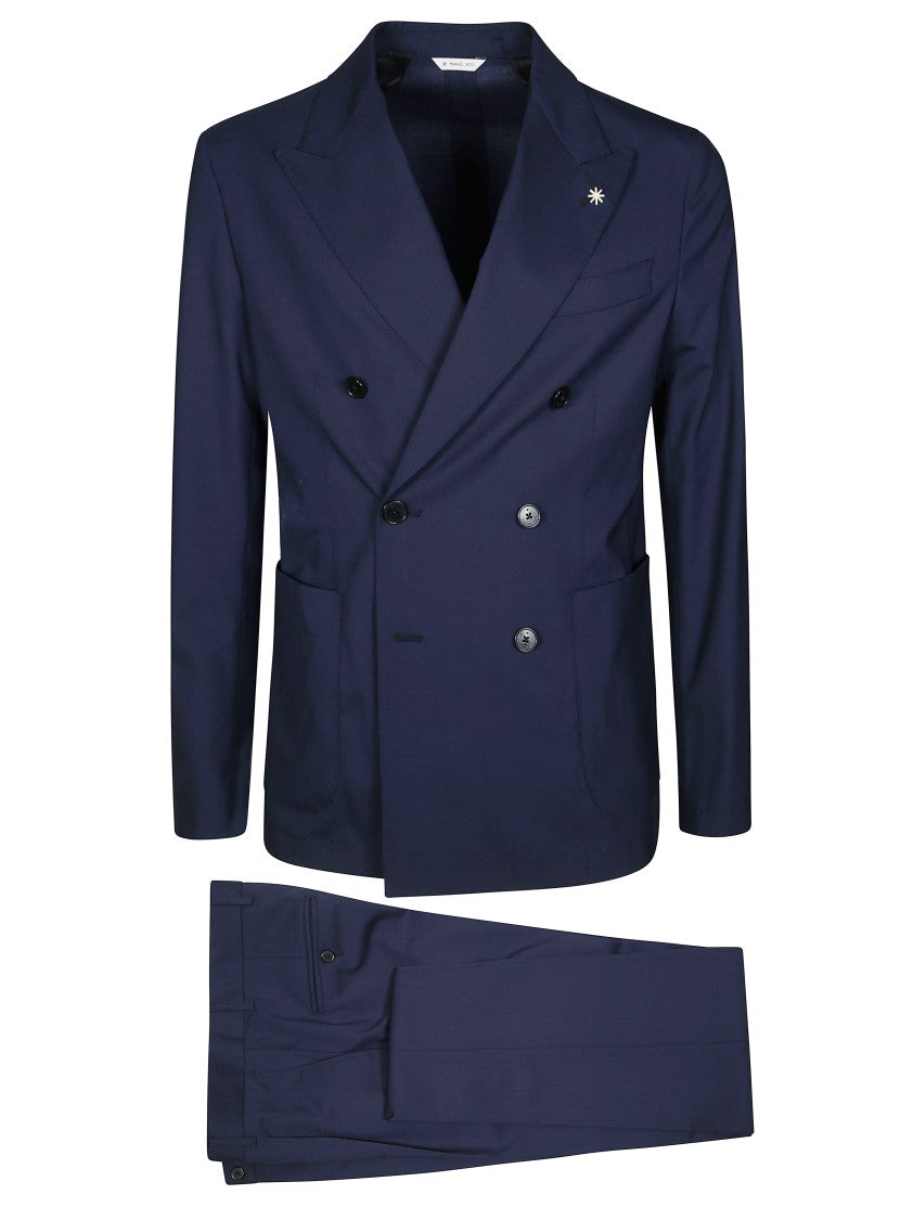Manuel Ritz Deep Navy Double Breasted Wool Suit