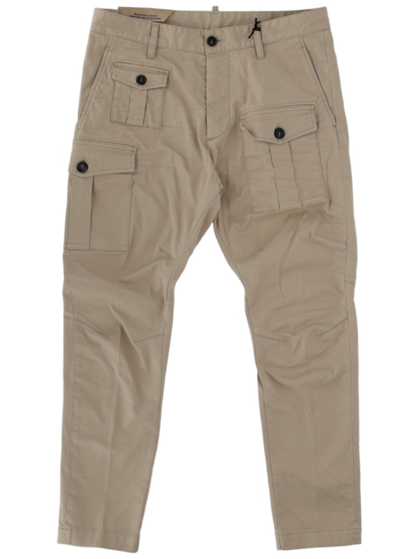 Dsquared2 Slim Fit Chino-Style Cargo Pants With Multiple Pockets