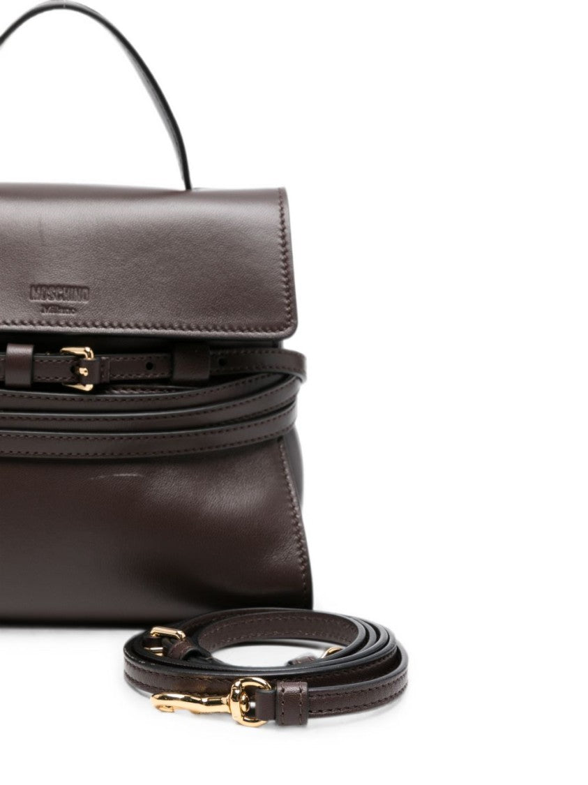 Moschino Structured Handbag With Smooth Leather Exterior And Gold-Tone Hardware
