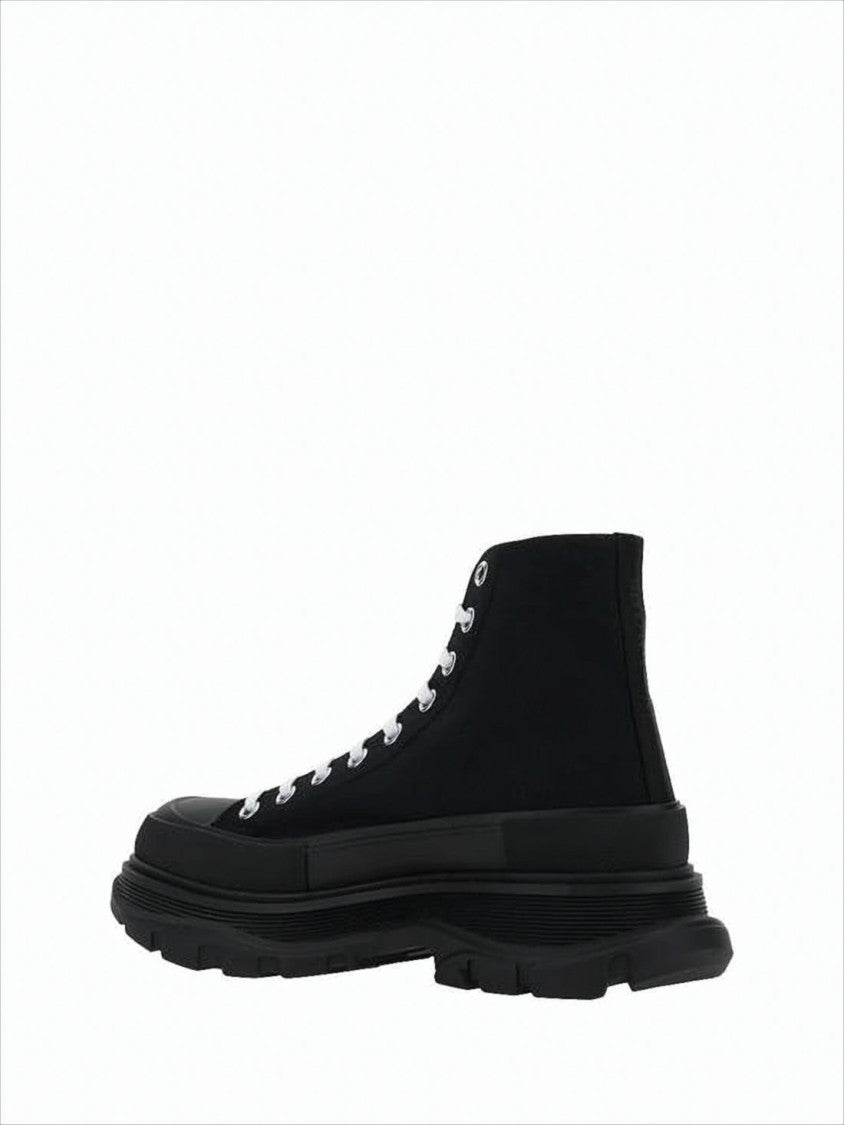Alexander Mcqueen High-Top Canvas Sneakers With Rubber Sole