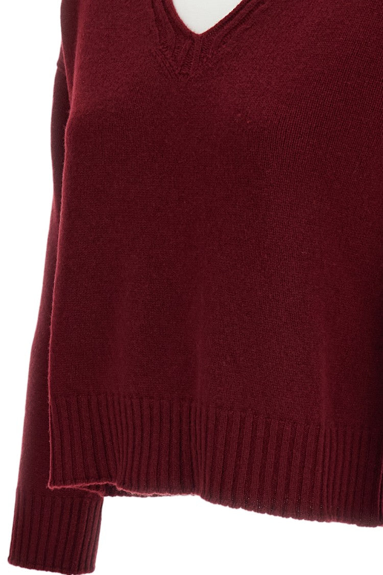 Drumohr Cashmere Boxy V-Neck Sweater With Kimono Sleeves