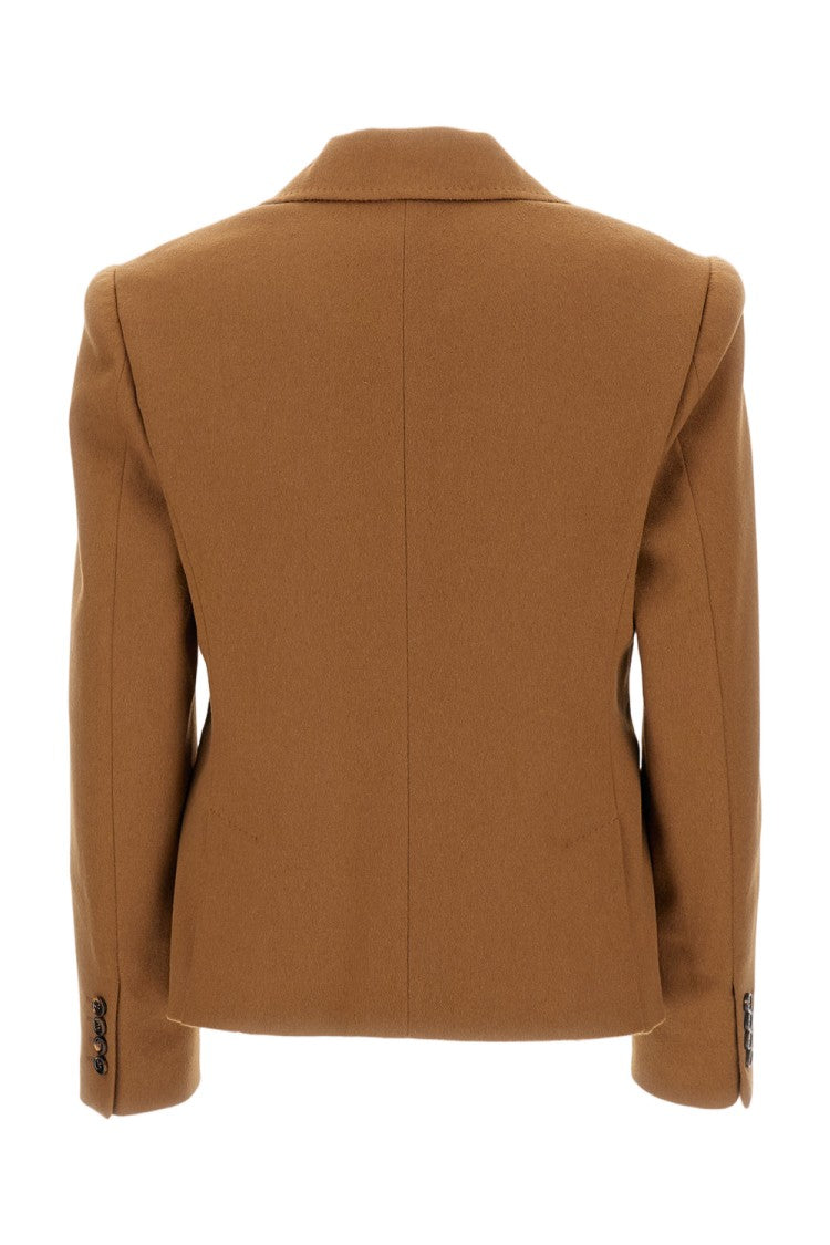 Max Mara Fitted Sable Baby Camel Short Jacket