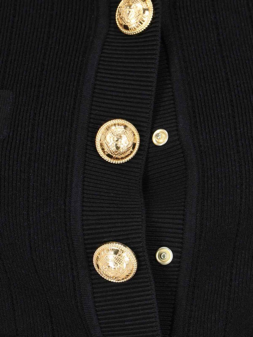 Balmain Decorative Button Cardigan – Black